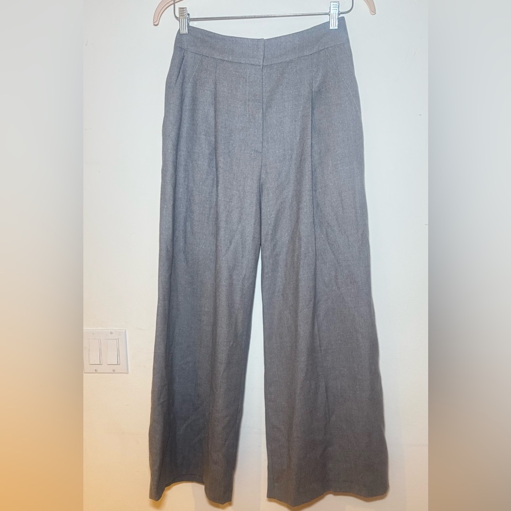 Ba&sh Gray Wide-Leg Wool Pants